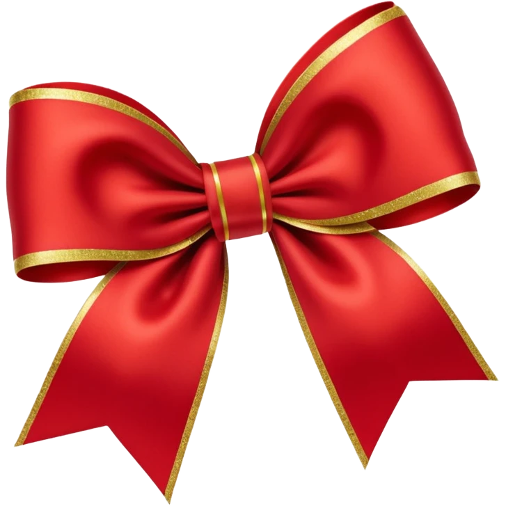 Red christmas bow with gold moving emoji