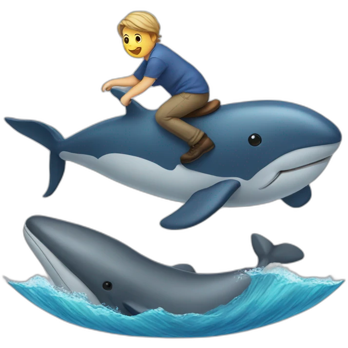 cat riding a whale emoji