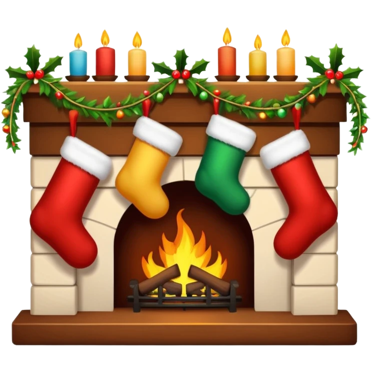  Xmas Fireplace emoji