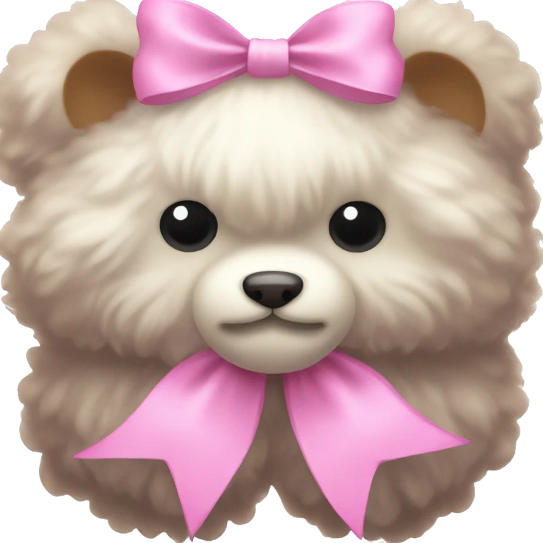 Pink fluffy bow emoji