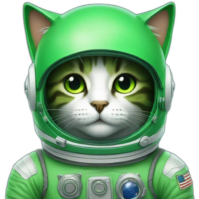 green astronaut cat emoji