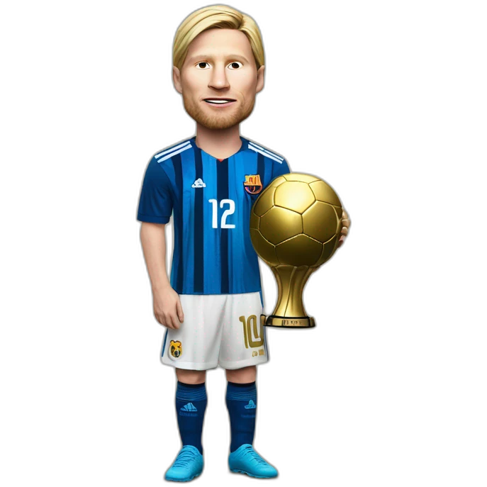 Haaland pleurer avec a côté Messi et son ballon d'or emoji