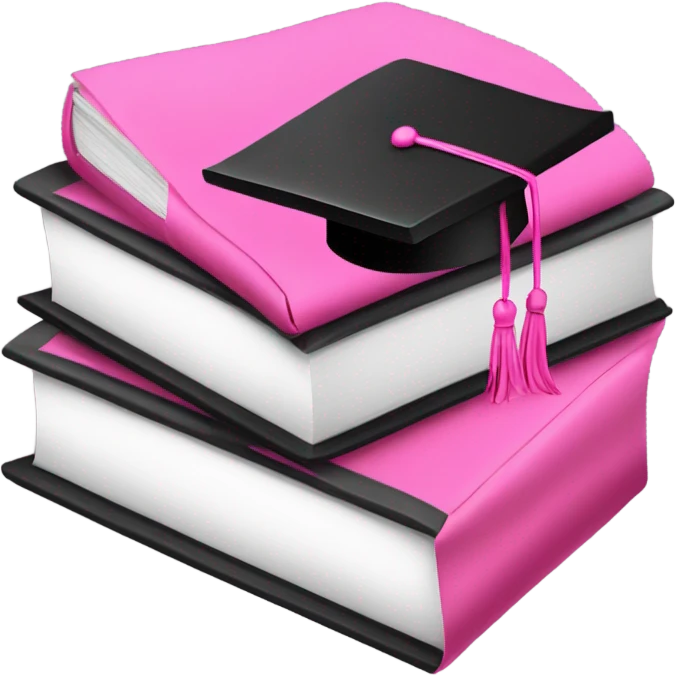 black and pink school books emoji