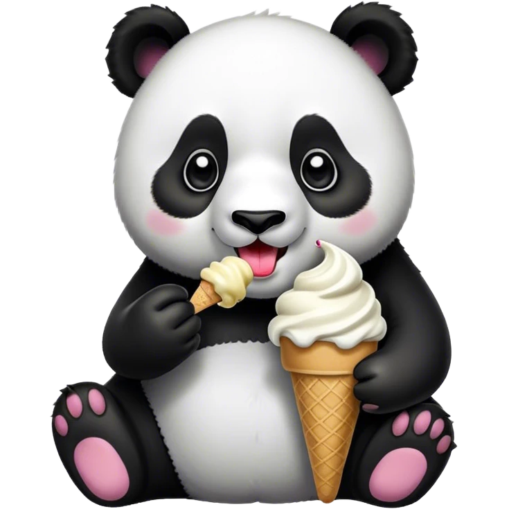 Panda eating ice cream emoji