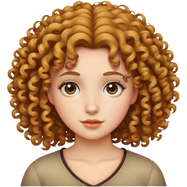 Kıvırcık saçlı kız emoji