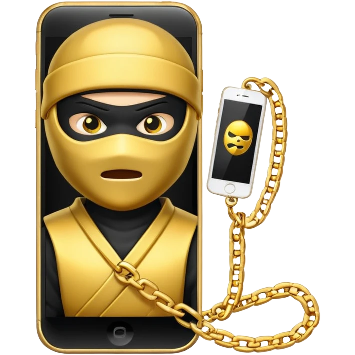 Ninja gold chain on phone emoji