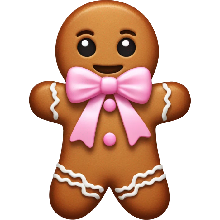 Gingerbread with baby pink bow emoji