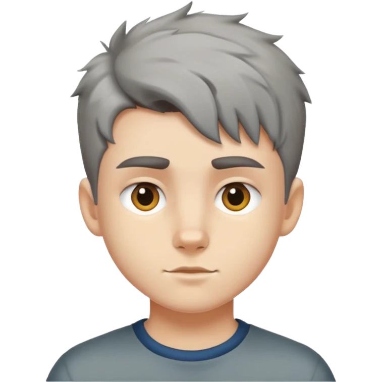 Boy with wolf cut hair emoji