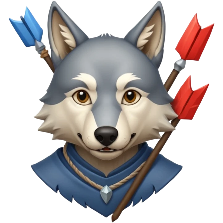 Medieval wolf stacked with arrows that and it had a sign in its mouth #Wolf emoji