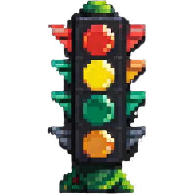 tiny simple traffic light icon, modern colors, minimal details, small size emoji