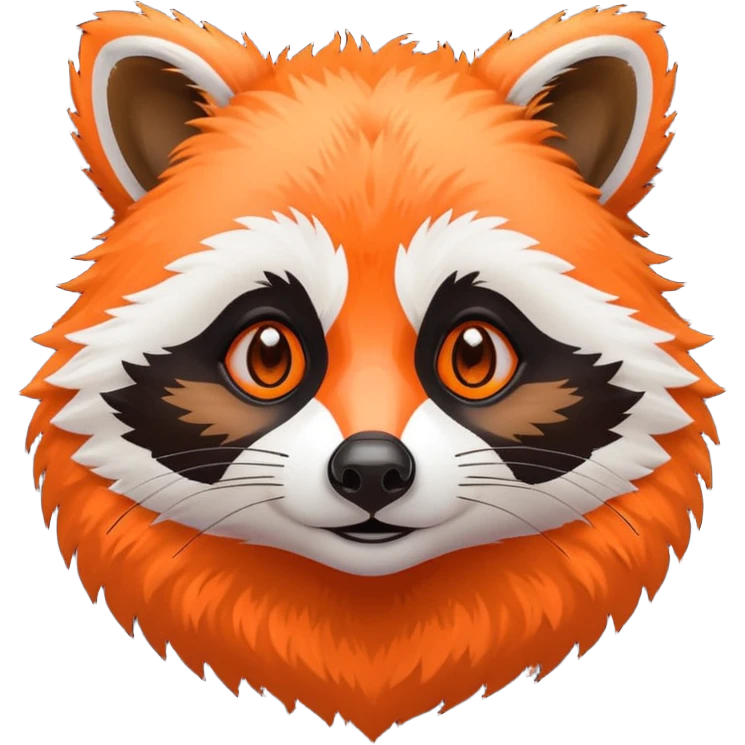 Neon  Orange Racoon face emoji