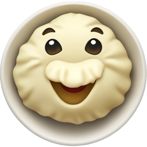 smile while eating a dumpling emoji