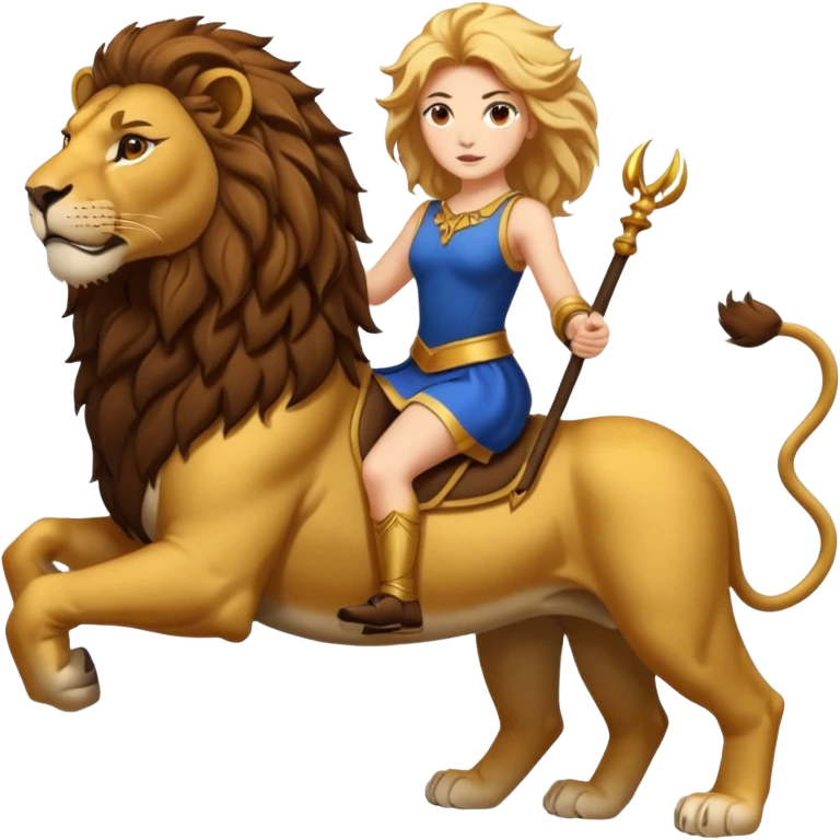 मॉं दुर्गा के साथ सिंह emoji