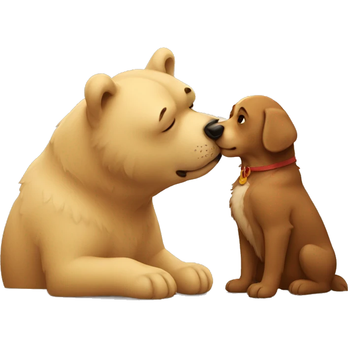 DOG KISS A BEAR emoji