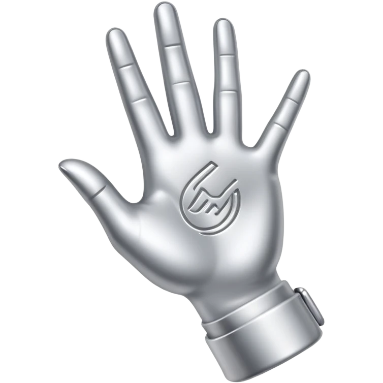 silver writing hand emoji