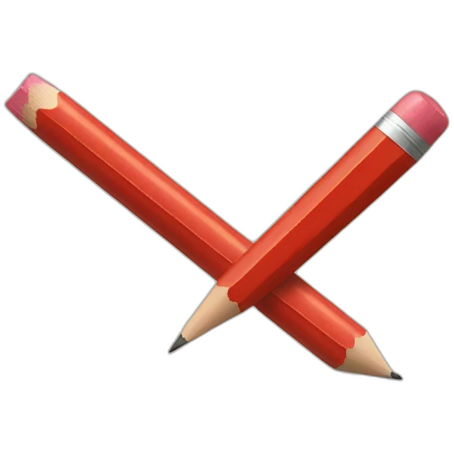pencil with an red face emoji
