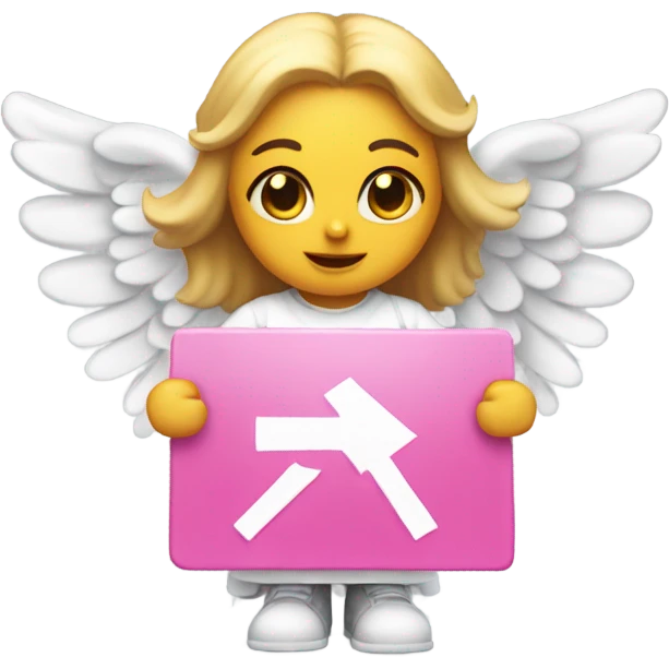 An angel holding a pink sign that says don’t crash out emoji