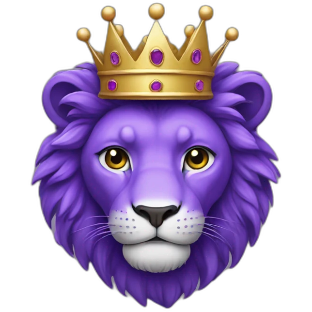 Purple lion wearing crown emoji