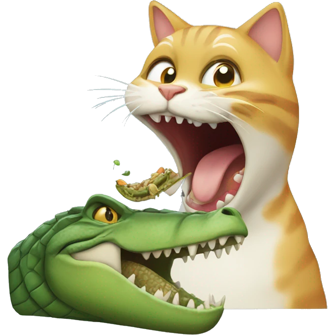 Cat eating a crocodile  emoji