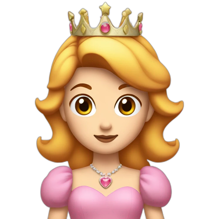 princess peach with tiara and brown bob emoji