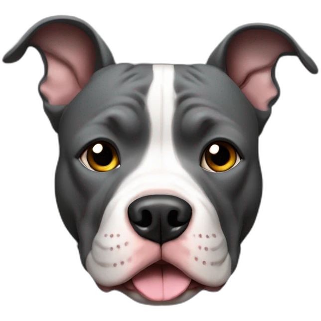 Pitbull-gris-oscuro-feliz emoji