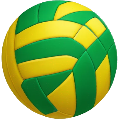 Green and yellow volleyball emoji