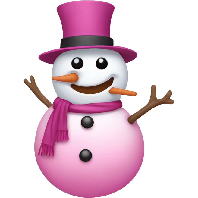 Pink snowman emoji