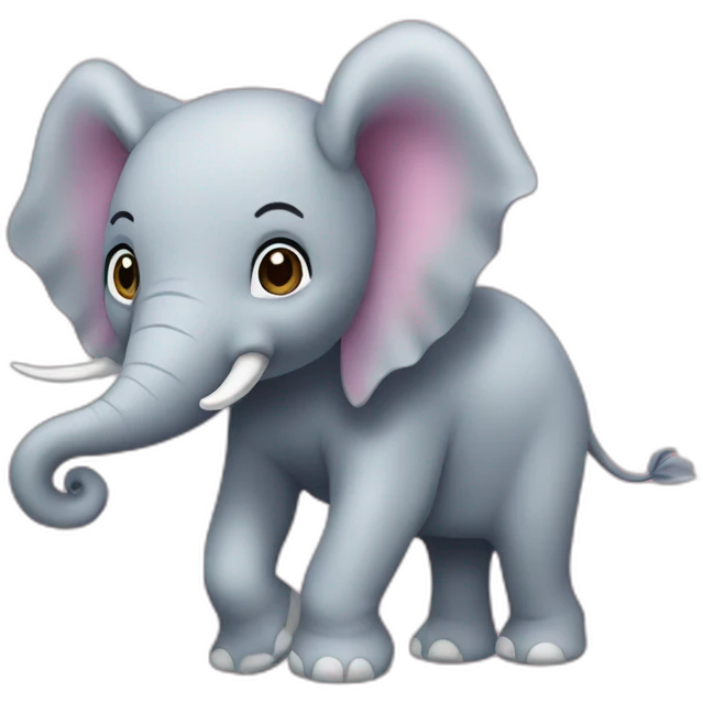 Éléphant rose volant emoji