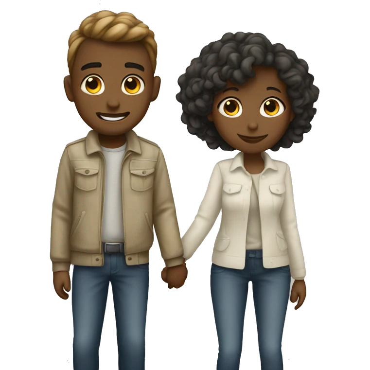 Love with love boy and girl emoji