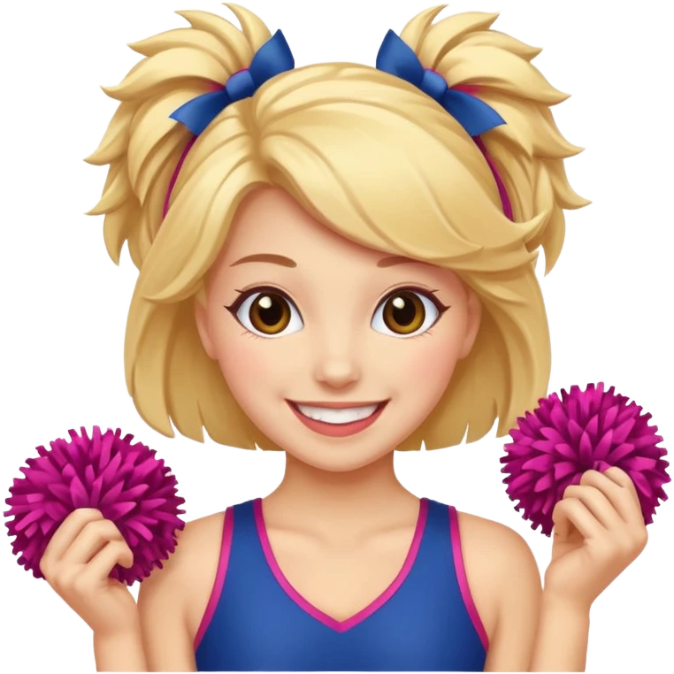 cheerleader with pom pom emoji