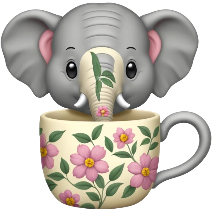 elephant with tea cup emoji