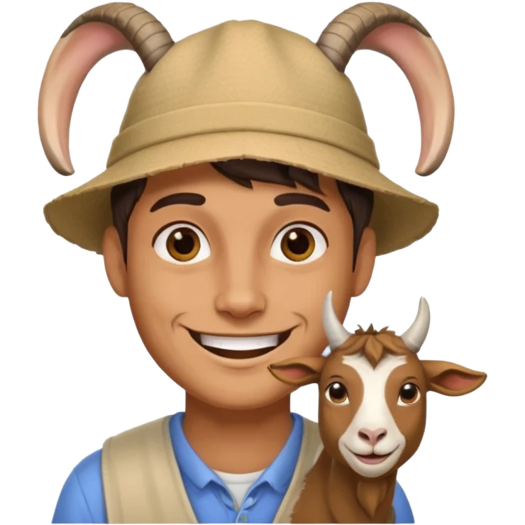 The chill guy meme but his head is a goat emoji