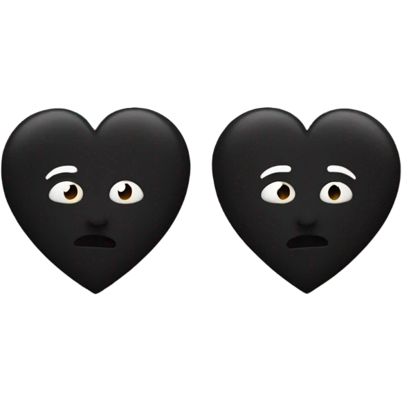 black heart two halves emoji