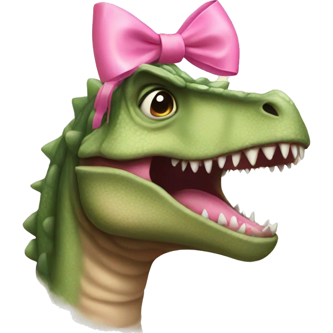 Dinosaur with pink bows emoji