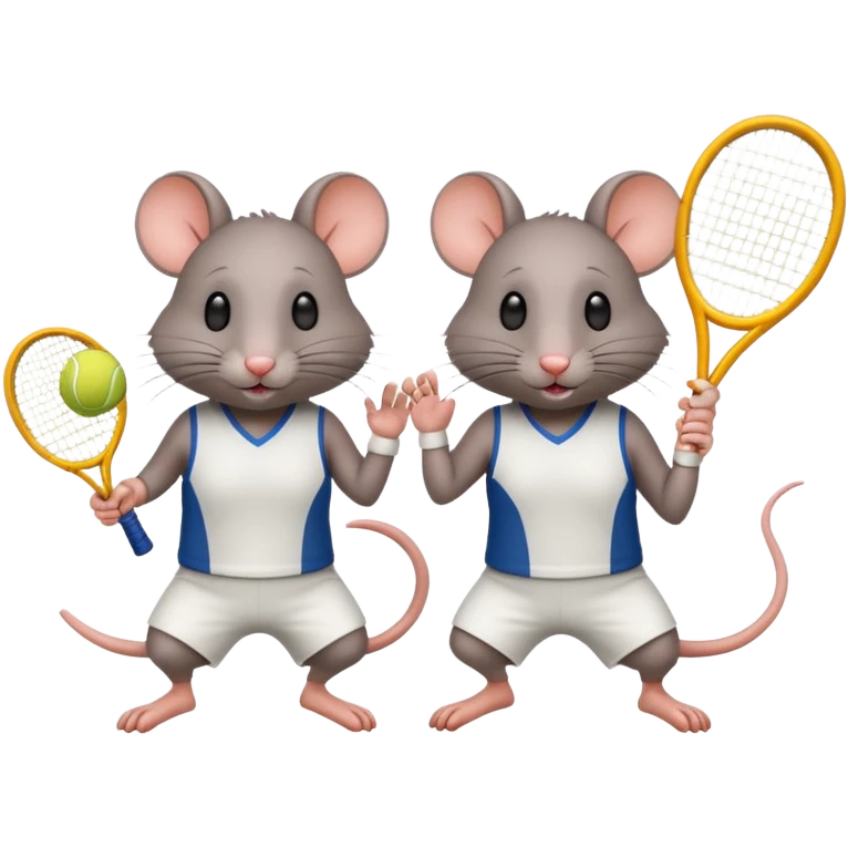 Rats playing tennis emoji