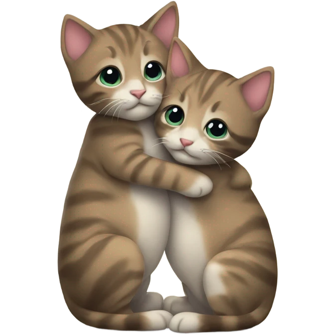two hugging kittens emoji