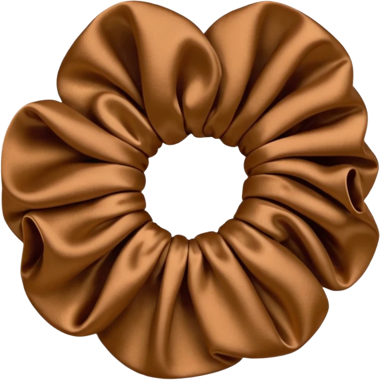 Brown satin scrunchie  emoji