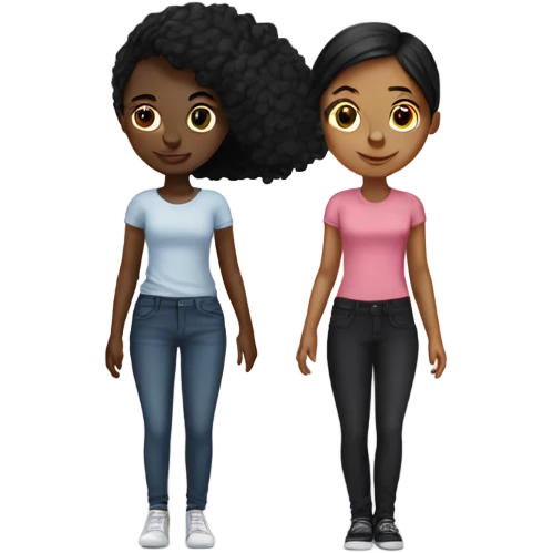 black girl with her black best friend  emoji