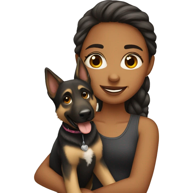 Girl with German shepherd  emoji