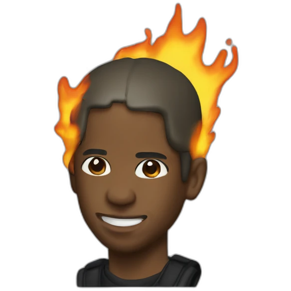 travis scott qui tient un micro en feu emoji