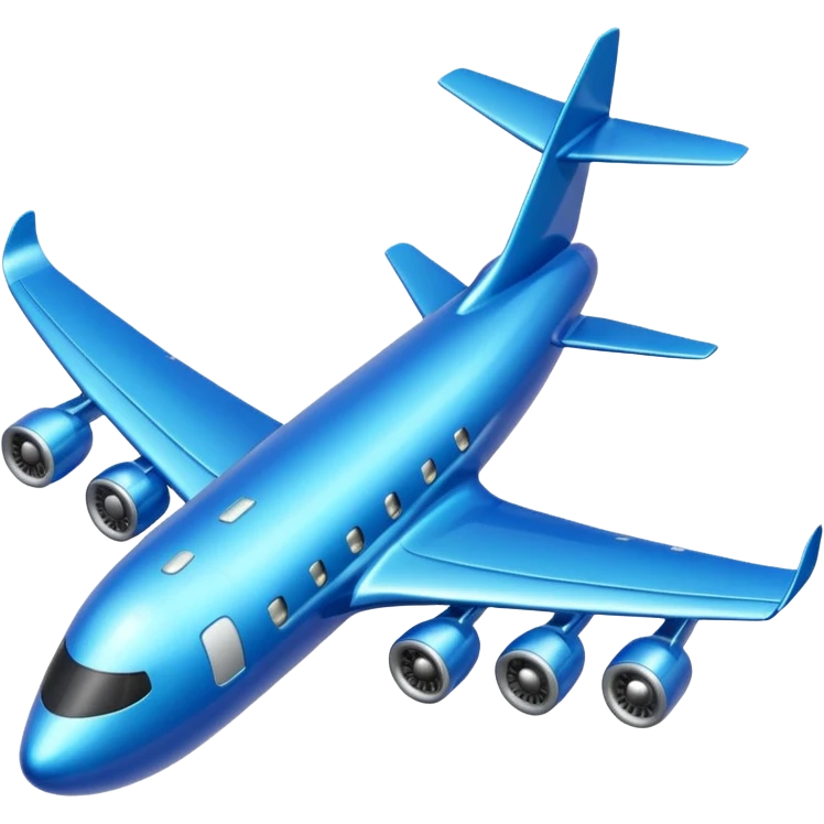 Glitter blue avião emoji