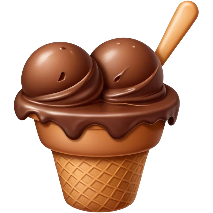 Chocolate ice cream emoji