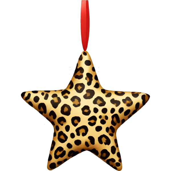 christmas decoration star leopard print emoji