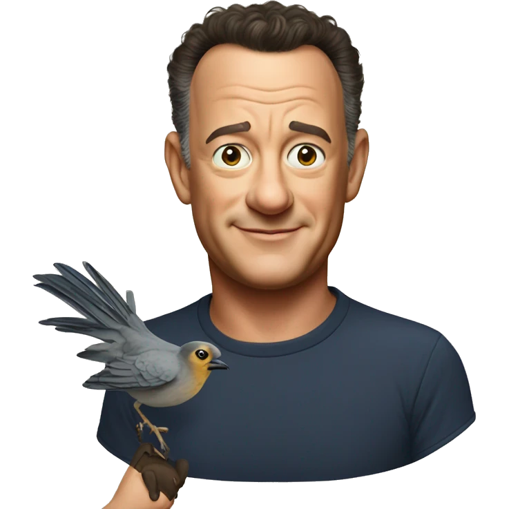 TOM HANKS WITH A BIRD emoji