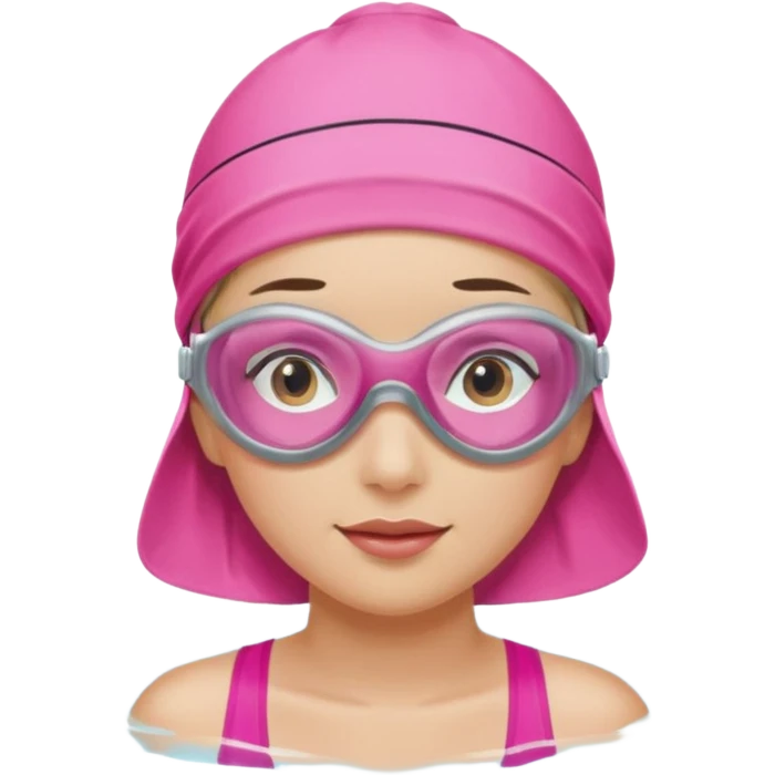 woman pink swim cap goggles emoji