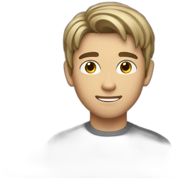 young thin medium hair man emoji