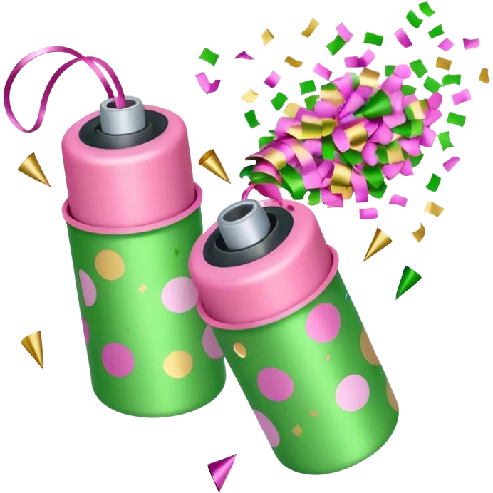light green and light pink floral party poppers emoji