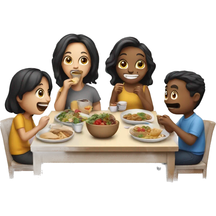 4 people eating  emoji