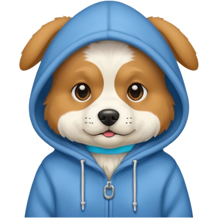 Dog wearing hoodie emoji