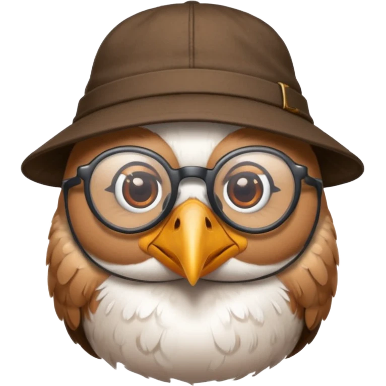 cool bird with glassess and hat emoji